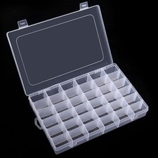 36 Grids Clear Plastic Organizer Box with Adjustable Dividers, 36 Compartment