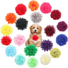 20Pcs Dog Flower Collar Accessory, Multi-Color Pet Flower Collars 2 Style Soft C