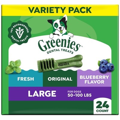 Large Dog Dental Sticks, Plaque & Tartar Control, 24 Ct