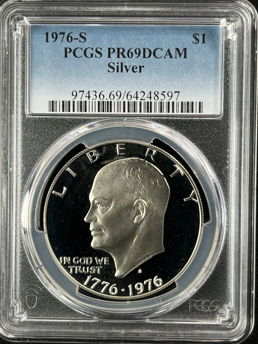 Silver MS 65 Graded 1976 Eisenhower Dollars (1971-1978) for sale