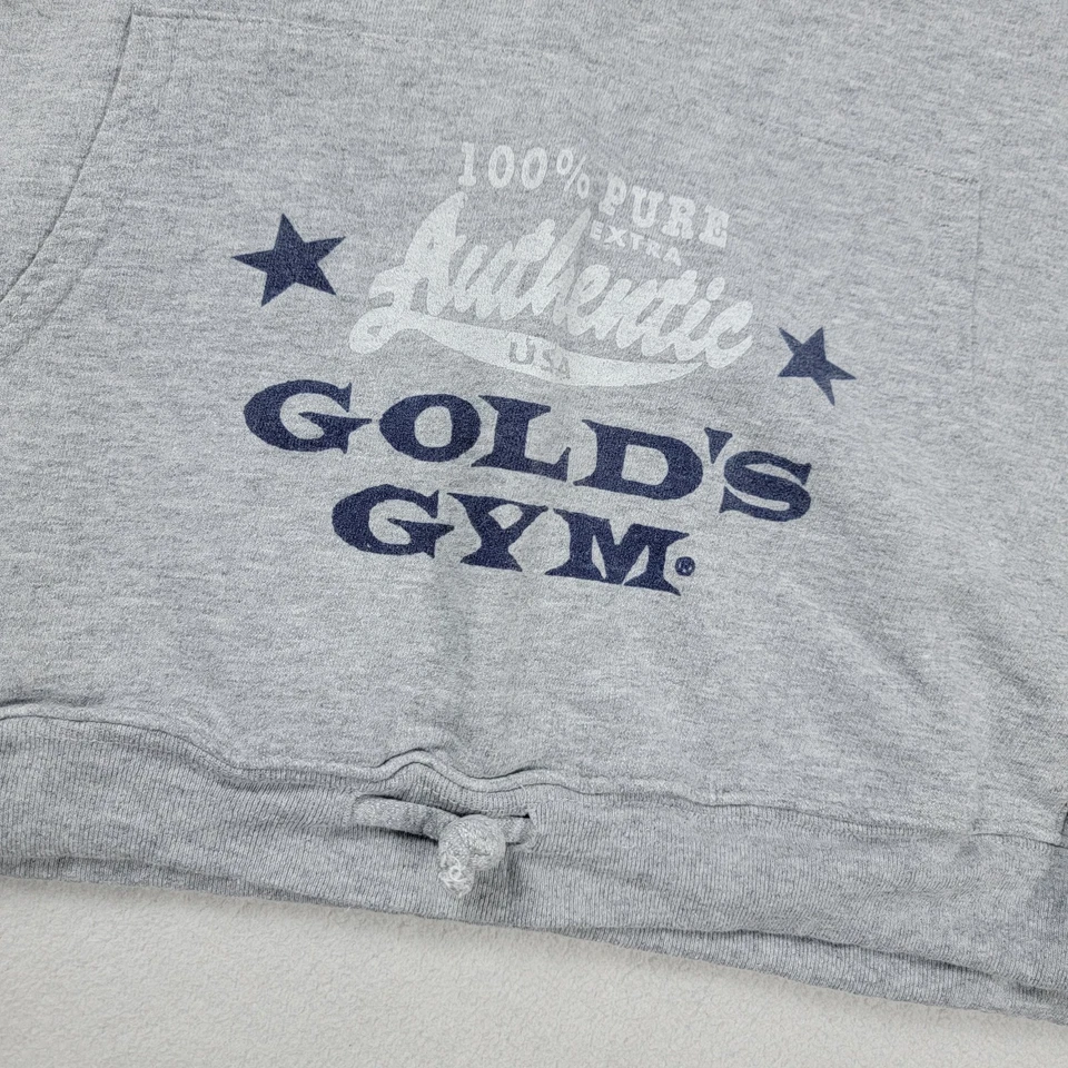 Sudadera con Capucha Gimnasio Dorada De Colección Para Mujer Talla Grande Gris Recortada Hecha en EE. UU. Foto 3 de 4