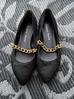 SIMONE ROCHA Pony Hair Chain Strap Flat size 37 
