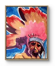 Original Art Indian 14x11  Contemporary Impressionist Christmas Painting