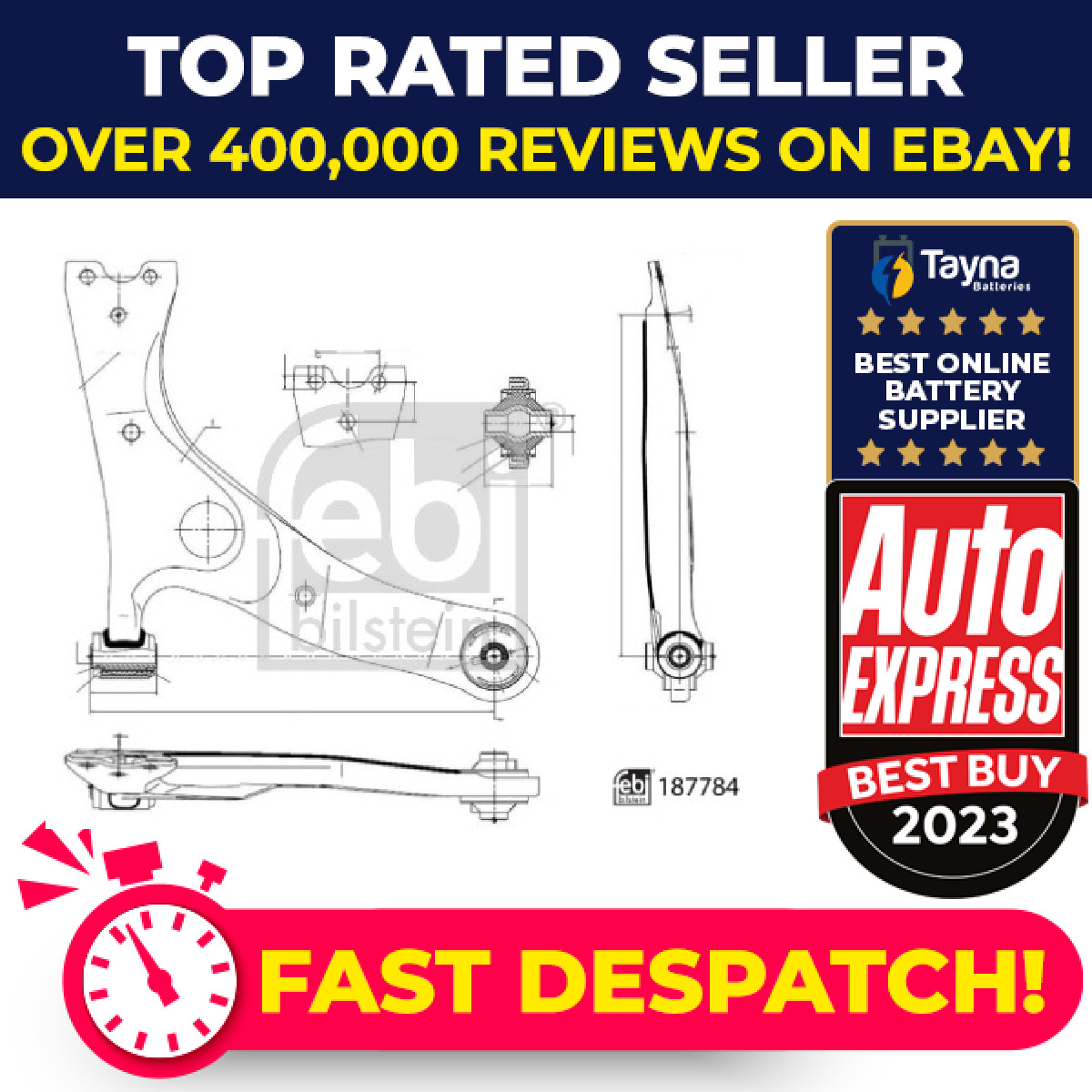 Wishbone / Suspension Arm Front Right 187784 Febi Track Control 4806842041 New