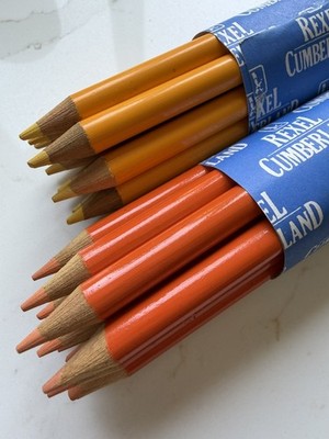 2 Packungen x12 Buntstifte orange gelb Rexel Cumberland Lakeland Vintage 
