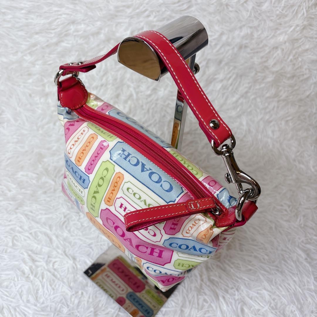 Pastel Patchwork COACH Accessory Pouch Mini Handb… - image 5