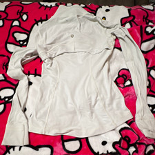 lululemon athletica Women's White Full Zip Track Jacket S Slim Knit Pockets