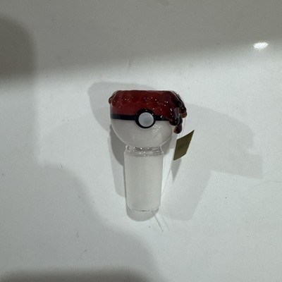 18mm Glass Hookah Bowl Pipe Pokemon Pokeball with honey drips. Made in USA