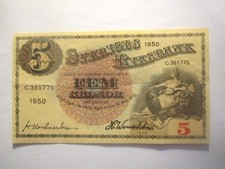 1950 SWEDEN 5 KRONOR
