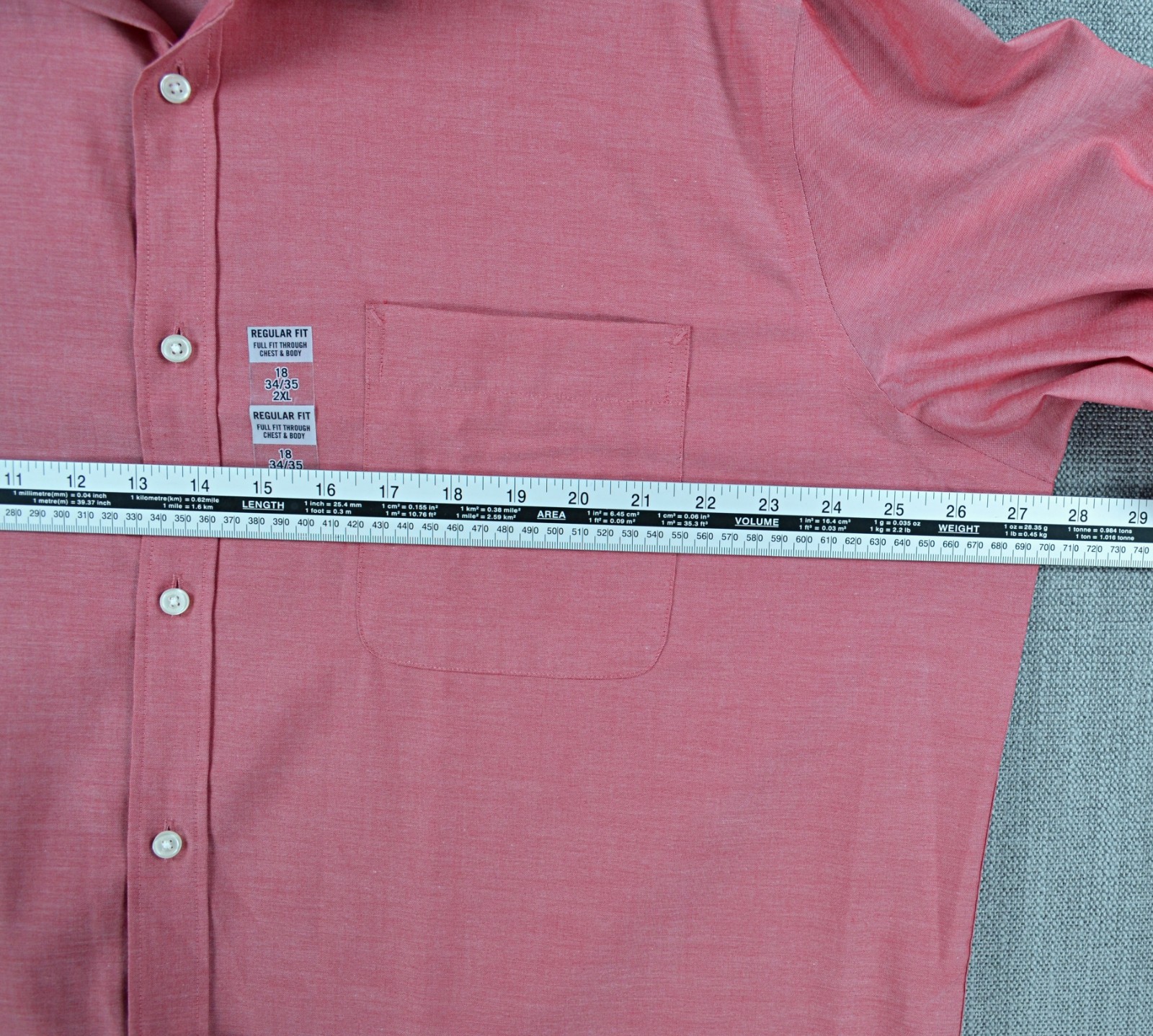 Tommy Hilfiger Dress Shirt Men's 2XL 18 34/35 Regular Fit Long Sleeve NWT thumbnail 9