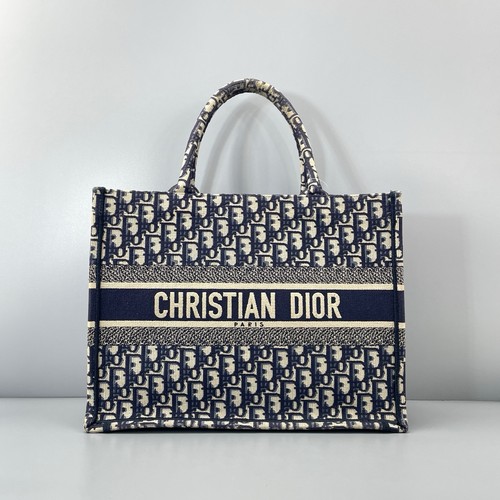 Authentic Pre-owned  Christian Dior Blue Oblique Medium Book Tote Bag
