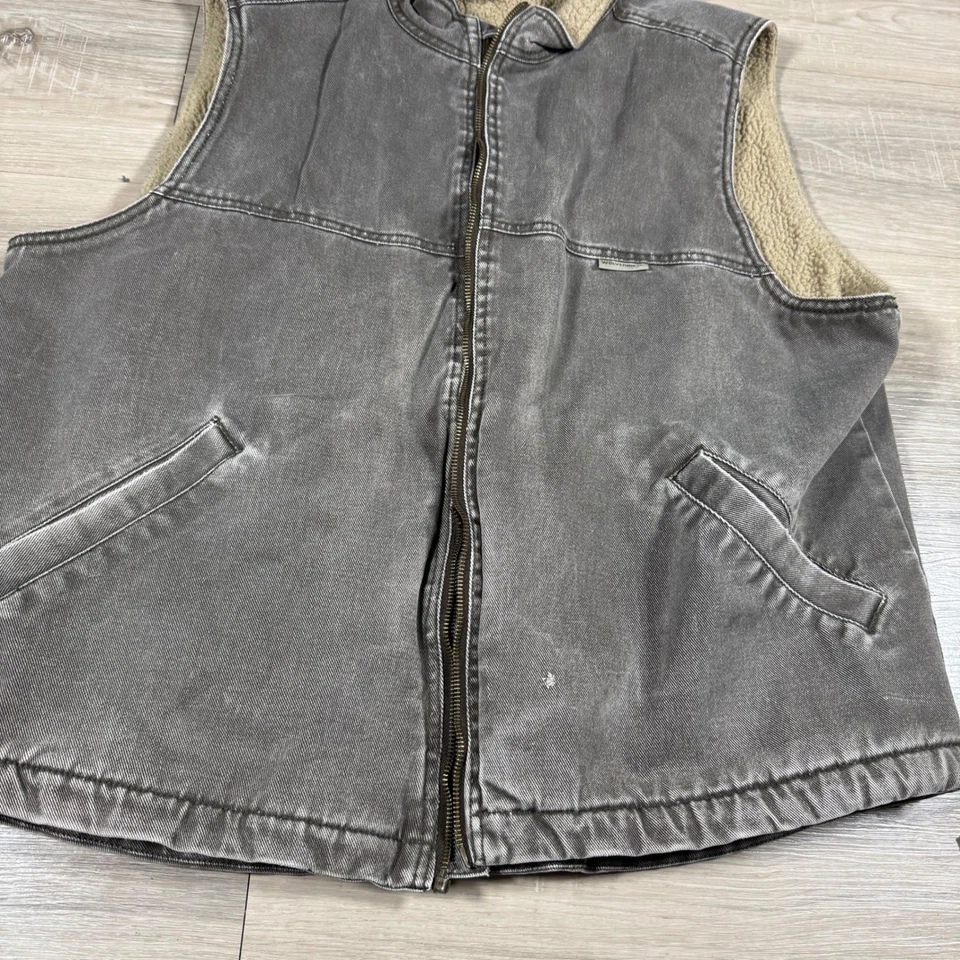Wolverine Canvas Sherpa Lined Vest Full Zip Workwear Vintage Look SZ XL Size XL - Image 4 of 4