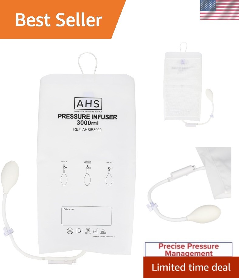 Medical Pressure Infusion Bag 3000ml IV Bag with 3-Way Stopcock Medical Supplies