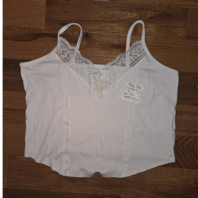 Rita Ora x Primark White Lace Camisole Tank Top Adjustable Strap Women's Size L