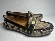 COACH Olive Signature Sz. 6 B Women Brown/ Khaki Loafers. Worn Once.