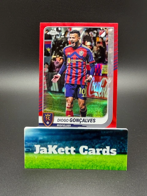 2025 Topps Chrome MLS - Diogo Goncalves #82 Red Lava Refractor Color Match - RSL