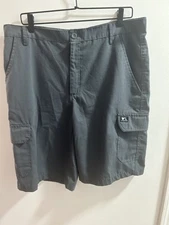 Wells Lamont Shorts Mens 34 Gray Flat Front Ripstop Cargo Pockets Utility Work