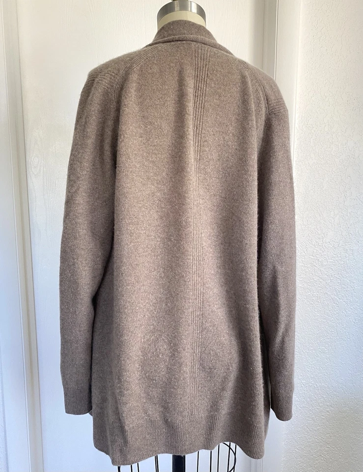 Cárdigan Saks Fifth Avenue marrón para mujer 100 % cachemir talla L ¡Tan suave! Foto 4 de 4
