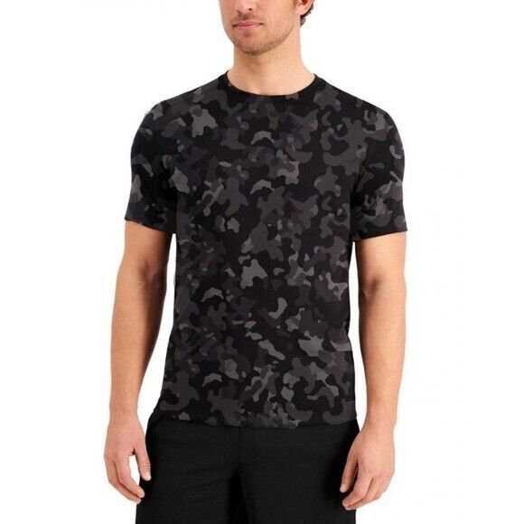 NWT Id Ideology Men's Birdseye Printed Training T-Shirt M Deep Black