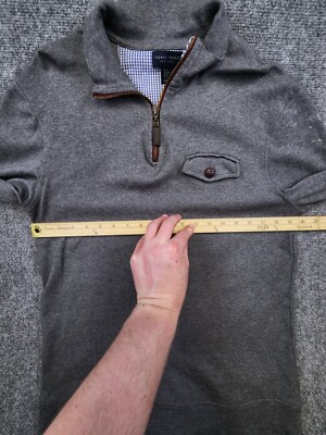Thomas Parker New York Men's Medium 1/4 Zip Gray Long Sleeve