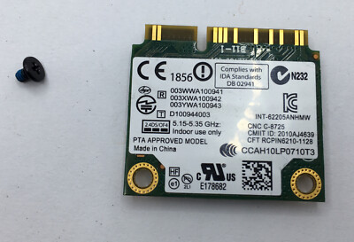 Genuine OEM Dell Latitude E6420 Intel Wi-Fi WLAN Card 4W00N & Screw