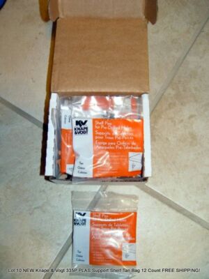 Lot 10 Knape & Vogt 335P PLAS Support Shelf Tan Bag 12 Count FREE SHIPPING! 