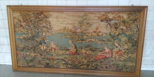 arazzo da parete antico con cornice in legno | eBay