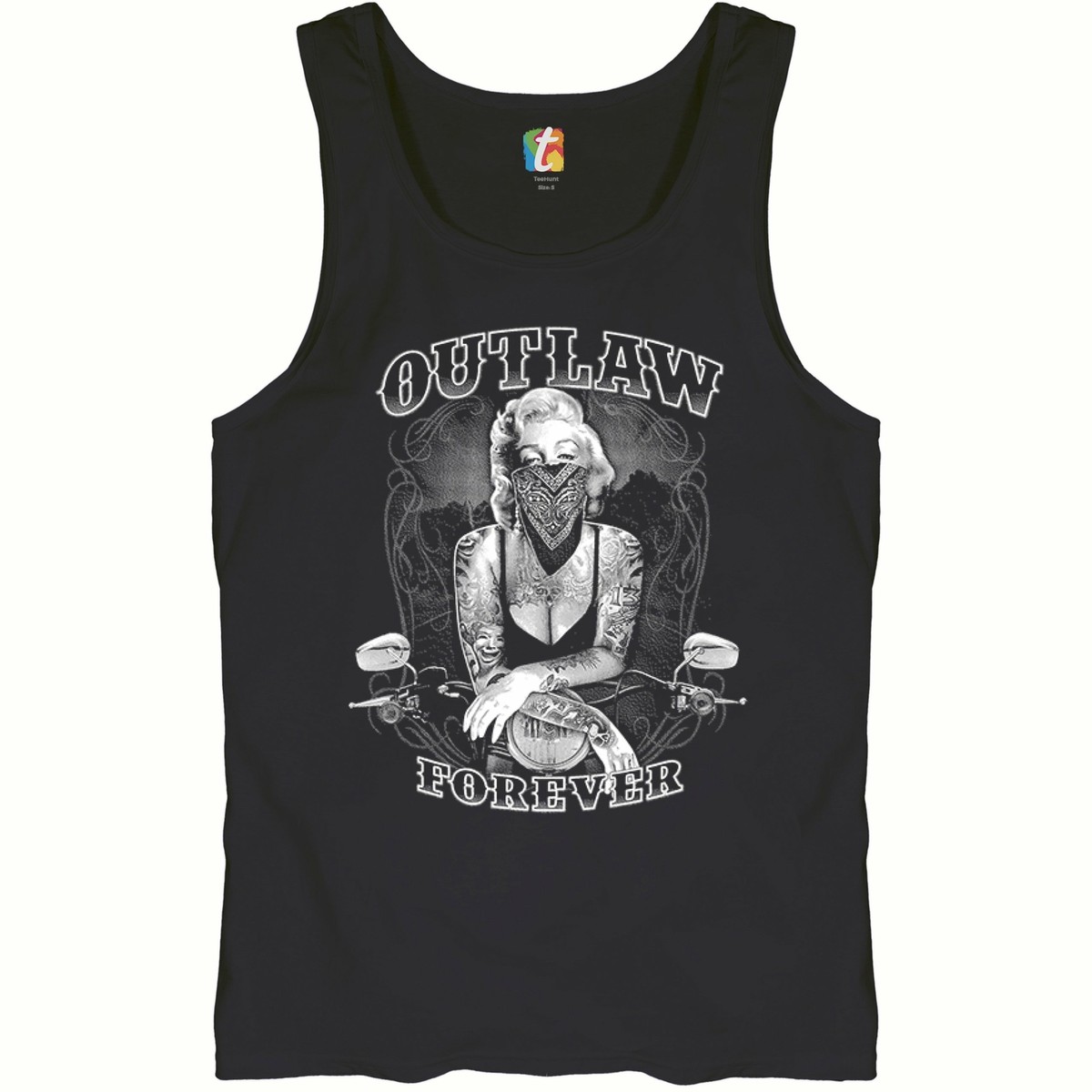 Marilyn Monroe Outlaw Forever Tank Top Biker Live to Ride Motorcycle Men's  Top