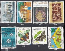 Australia 1982/83 Used Stamp Michel Nº 798 801 810 811 838 843 844 854