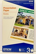 EPSON Presentation Paper Matte Photo Quality Ink Jet 27lb 100 Sheets 8.5 x14 in.