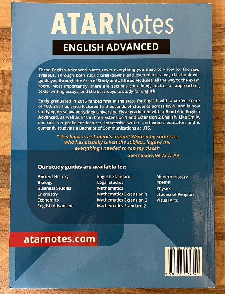 ATAR Notes: NSW Year 12 English Advanced Complete Course Notes 2020-2022 - image 2 of 2
