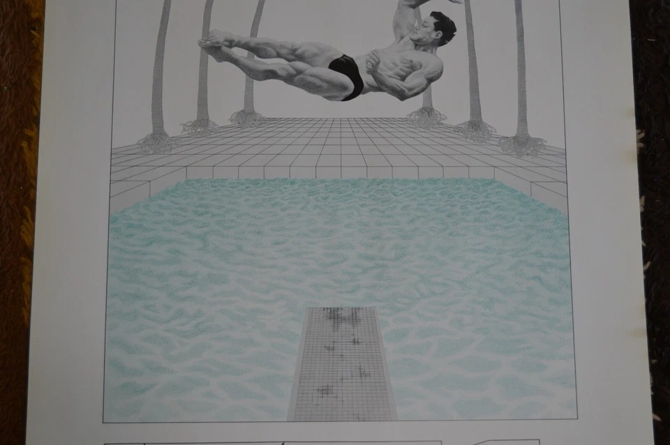 Vintage 1984 LA Olympics Mergulhador Interesse Gay Gamar Studios Jogos de Verão Palma de Piscina - Imagem 4 de 4