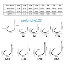 60pcs 7384 2X Strong Offset Sport Circle Fishing Hooks Black Octopus Fish Hooks