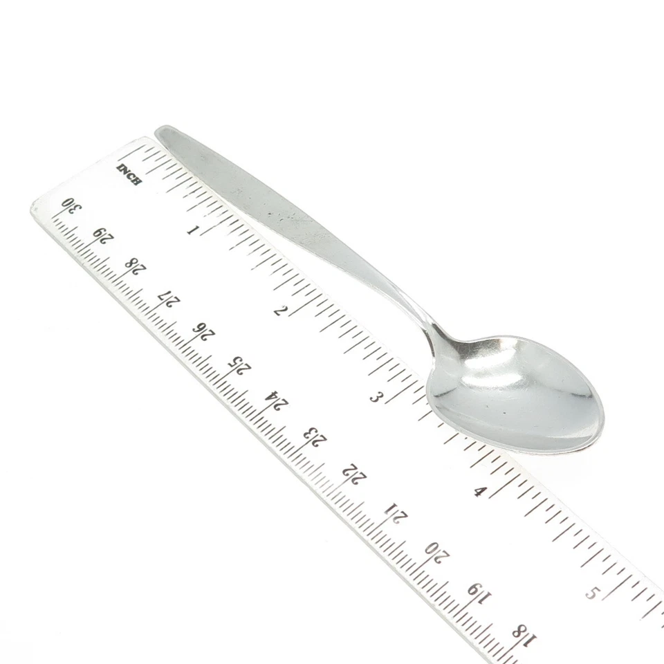 GEORG JENSEN 925 plata esterlina vintage 1954 ciprés cinco en punto cucharadita Foto 3 de 4