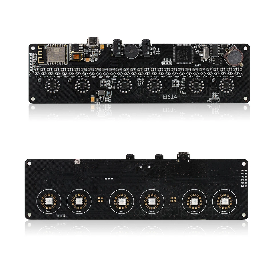 Vintage IN-14 Nixie Alarm Clock No Tubes USB Wooden Digital Clock IR Remote DIY - Image 4 of 4