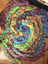 8 oz Braid of dyed wool roving