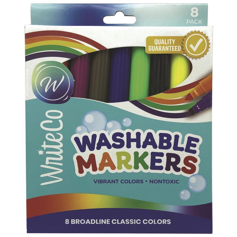 8 Pack Classic Colors Broad Line Conical Tip Water Based