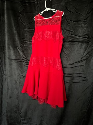 GB girls, red layered sleeveless dress with red lace, size 14 - Picture 4 of 7