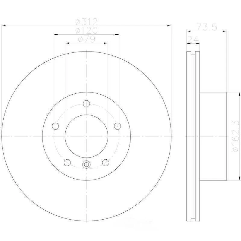 Hella Pagid - High Carbon and Fully Coated fits 2007-2015 BMW 328i 328i xDrive X - Image 2 of 4