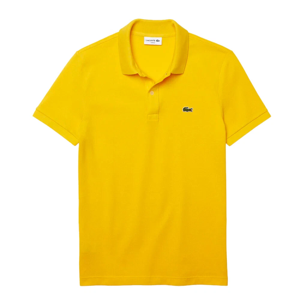 Lacoste Polo Shirt Mens Slim Fit Yellow Size M L Short Sleeve PH4012
