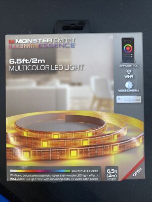 Monster Smart Illuminessence 6.5 Ft Multicolor LED Light New