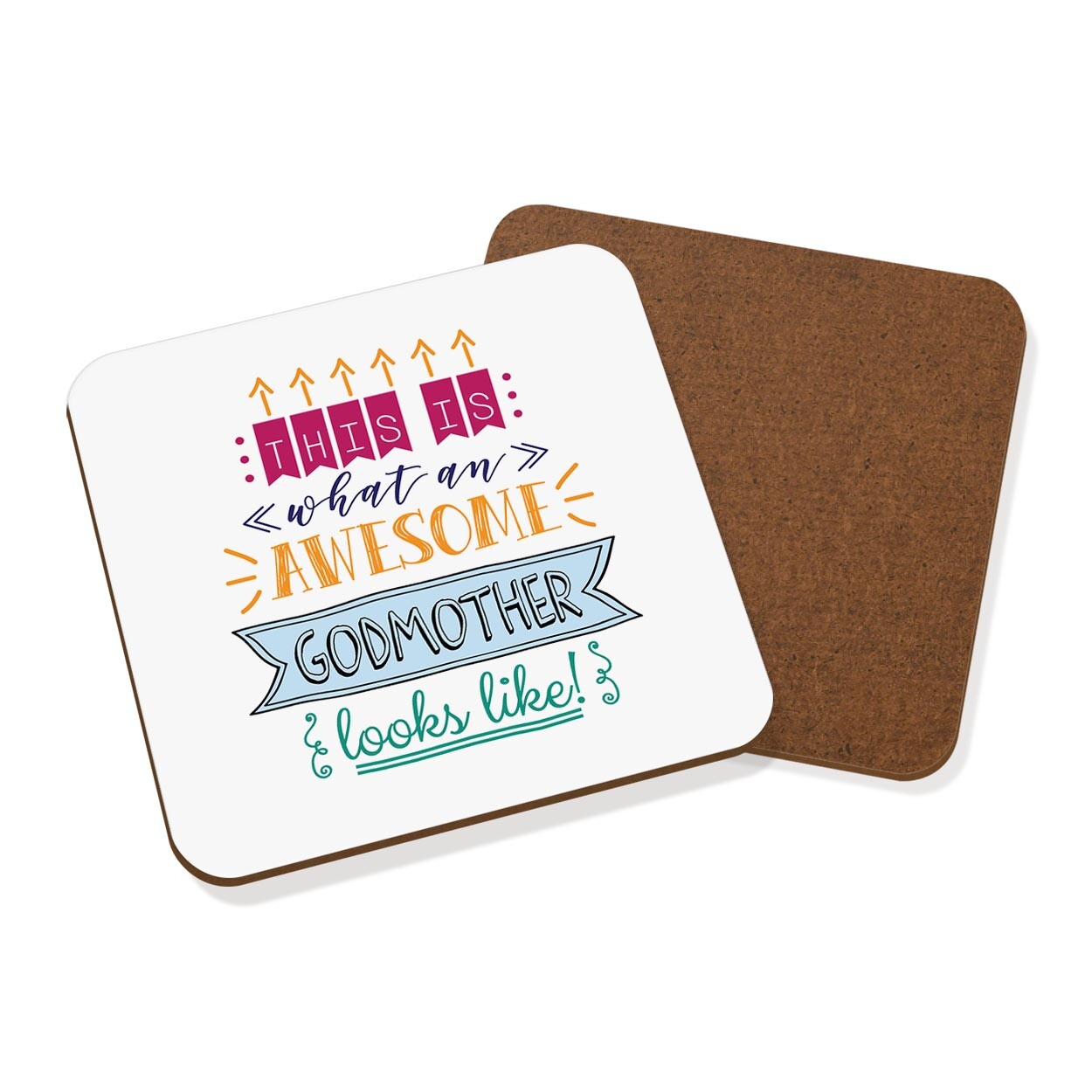 This Is What An Awesome Godmother Looks Like Coaster Drinks Mat Mothers Day Best