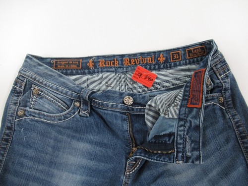 ROCK REVIVAL MUJER LEAH EASY BOOT JEANS TALLA 31 MEDIDA 33X34 1/2 #G390 - Imagen 9 de 9