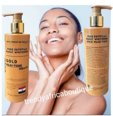 X 1 bottle Pure Egyptian gold maxi-tone body lotion. ALL SKINTYPES. AUTHENTIC