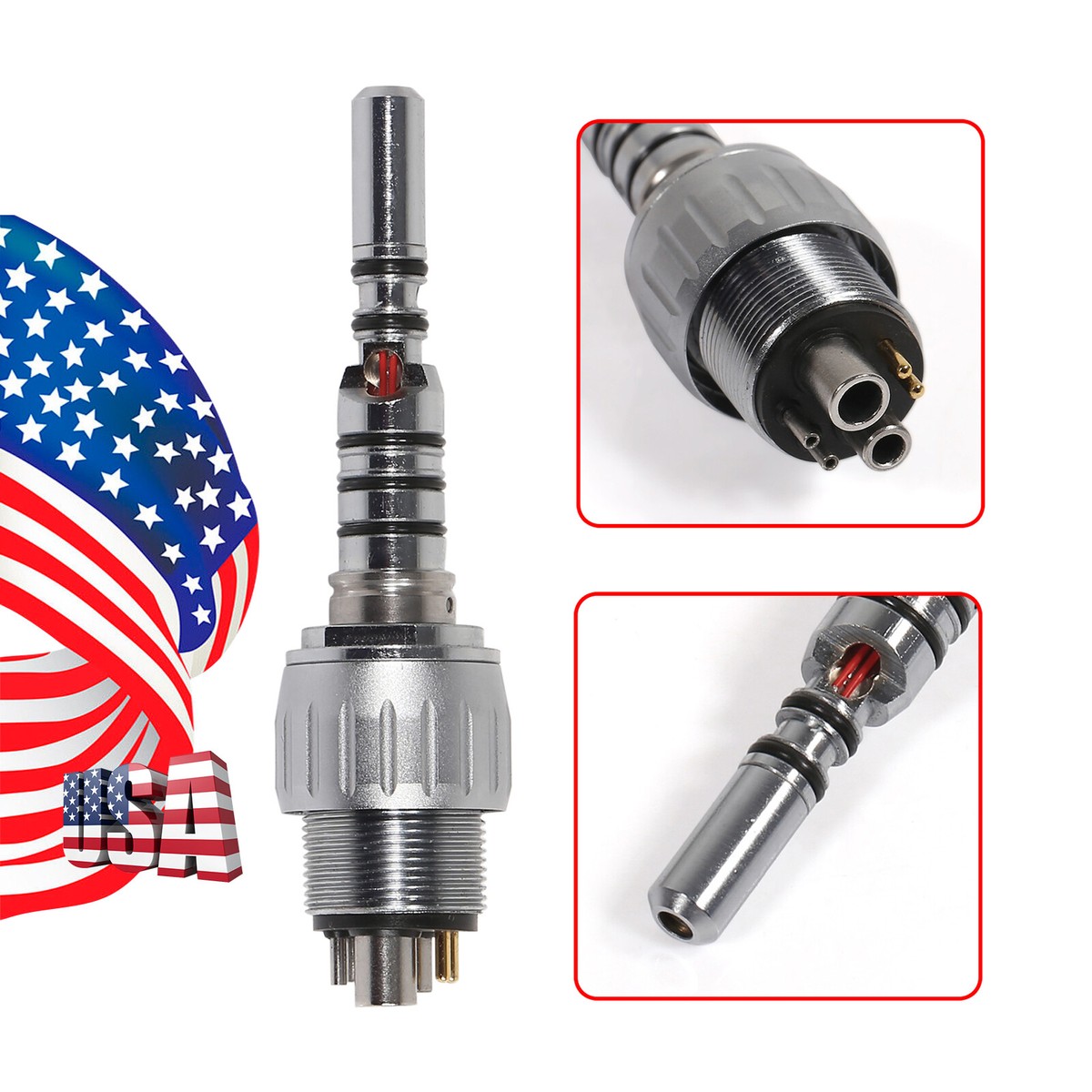 1-5 Dental Fiber Optic LED Turbine Handpiece fit KaVo 4/6H Coupler