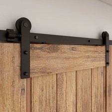 CCJH Sliding Barn Door Hardware Track Roller Kit 5FT-20FT Single/Double Door