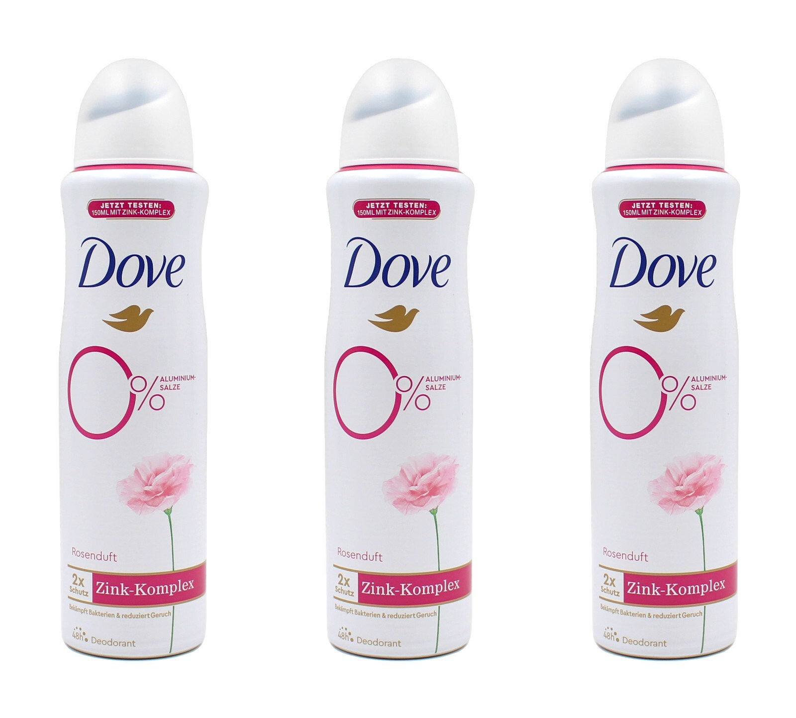 Deodorant Dove Zink-Komplex Rosenduft Deo Spray , 3x150ml EAN8720181277771