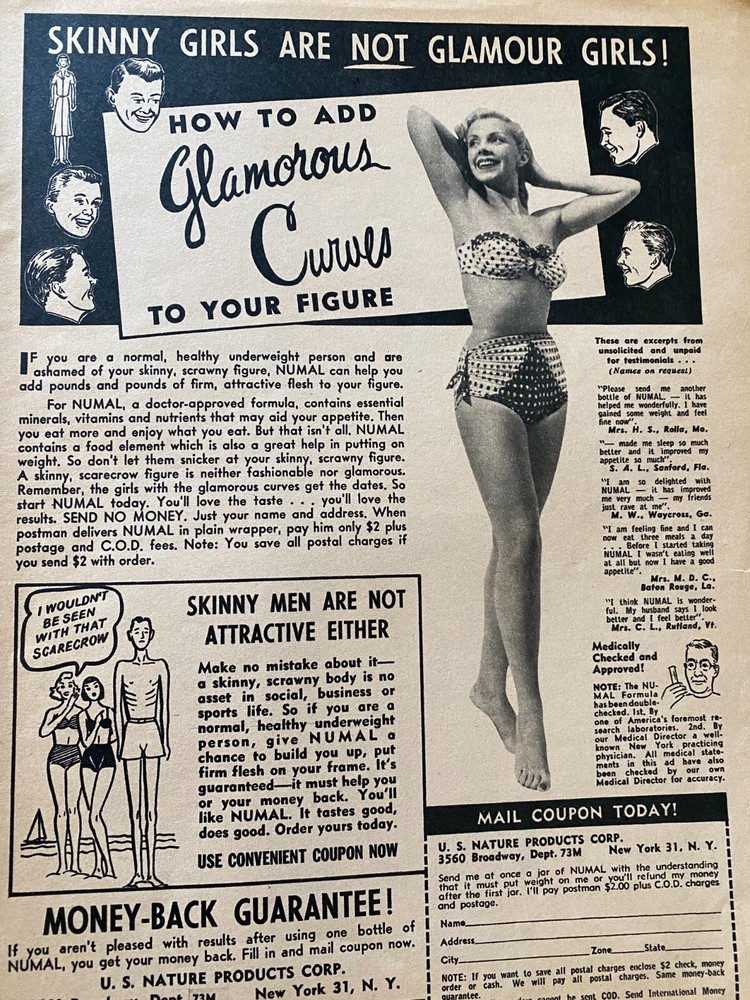Vintage U.S. Nature Products Numal Appetite Stimulant Ad