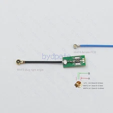 IPX3 MHF3 female to IPX4 MHF4 male on PCB 0.81mm Coaxial cable adapter bydpete