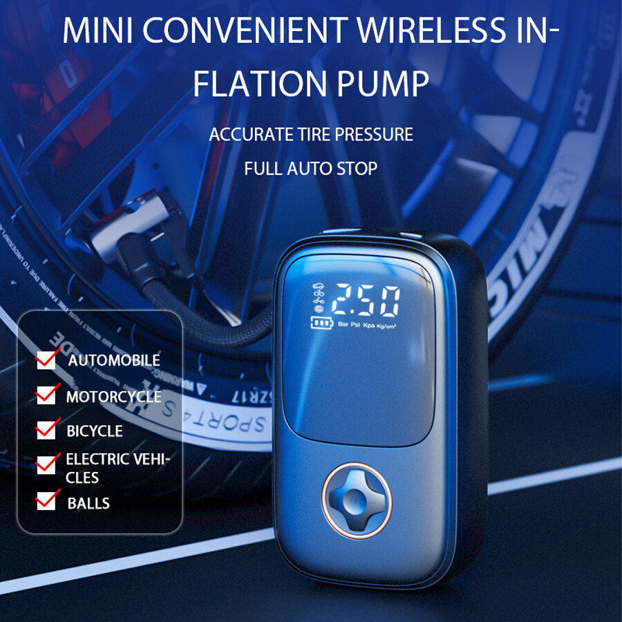 2200Pa Cordless Car Air Pump Electric Tire Inflator 120W Portable NDW